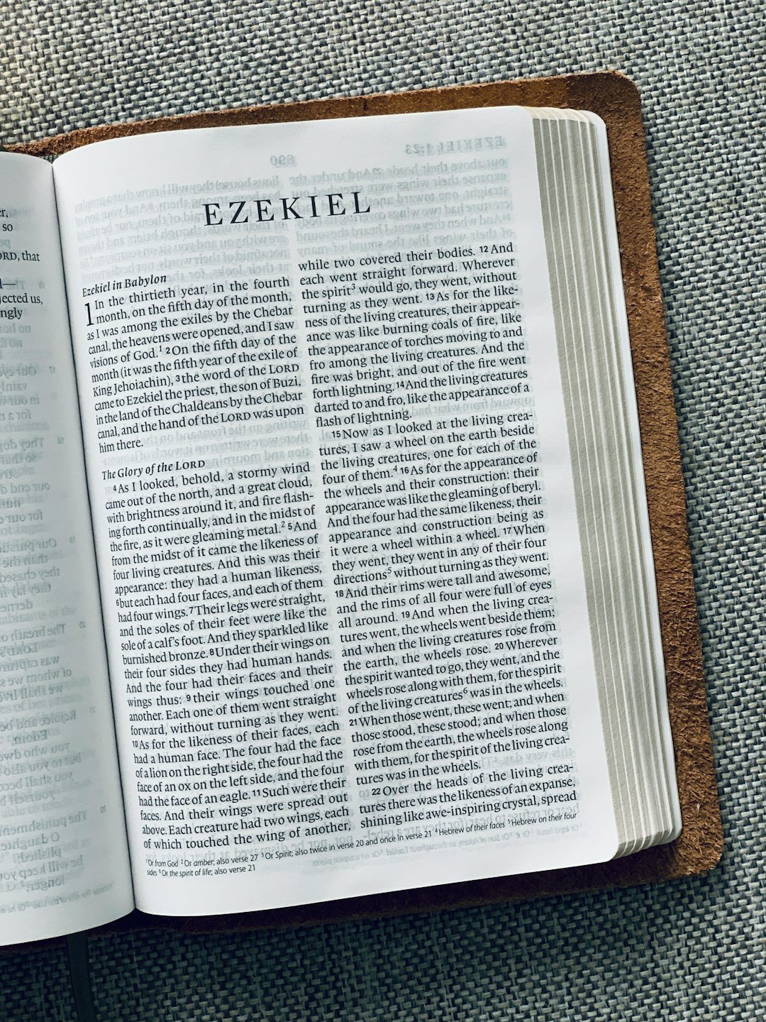 Mastering the First Impression: Your intriguing post title goes here An ESV Bible open to the first page of Ezekiel in the Old Testament.