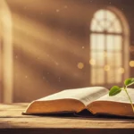 What does the Bible say about hope - open Bible with new growth symbolizing hope