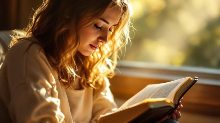 Person reading Bible in morning light — faith comes by hearing the word of God
