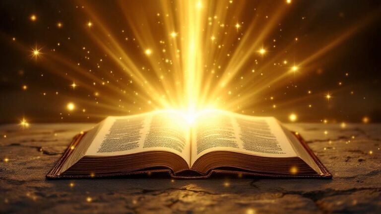 Open Bible with brilliant light radiating from the pages — the word of God is alive and active