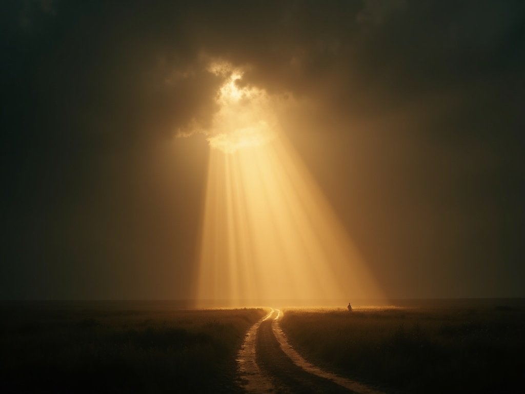 Light breaking through storm clouds — grace that produces saving faith